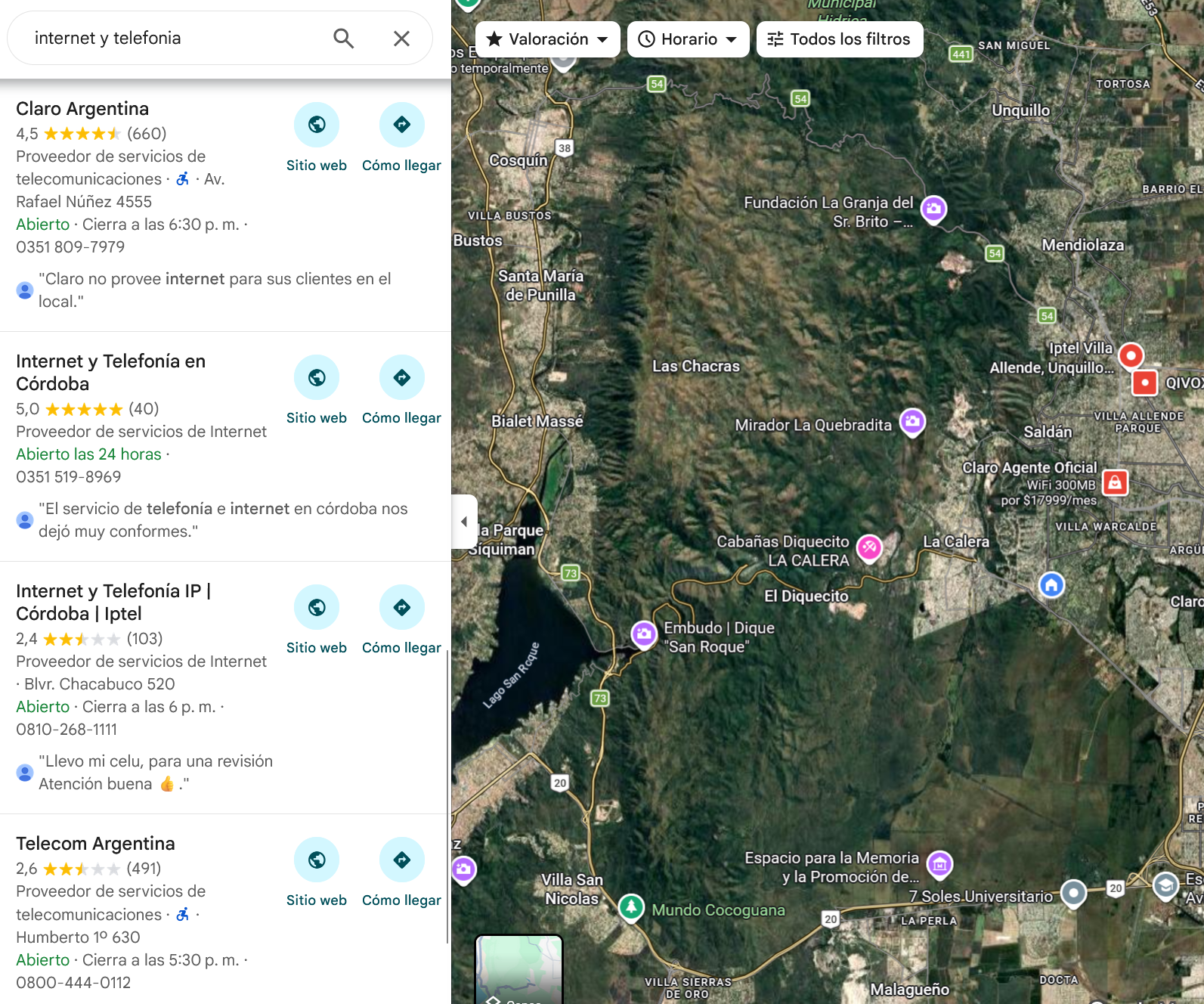 Image of a telephony service completed by Internet y Telefonia